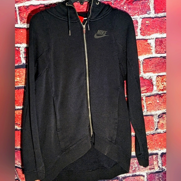 Nike Sweaters - Nike zip up hoodie all black size s